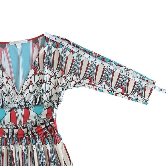 Boston Proper Multicolored Print Side Slits Maxi Dress Size 0 - Picture 11 of 16